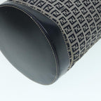 FENDI Zucchino Canvas Shoulder Bag Navy Silver88663