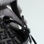 FENDI Zucchino Canvas Shoulder Bag Navy Silver88663