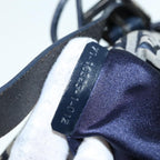 FENDI Zucchino Canvas Shoulder Bag Navy Silver88663