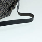 FENDI Zucchino Canvas Shoulder Bag Navy Silver88663