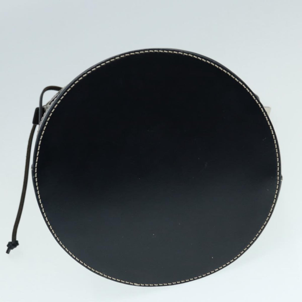 FENDI Zucchino Canvas Shoulder Bag Navy Silver88663