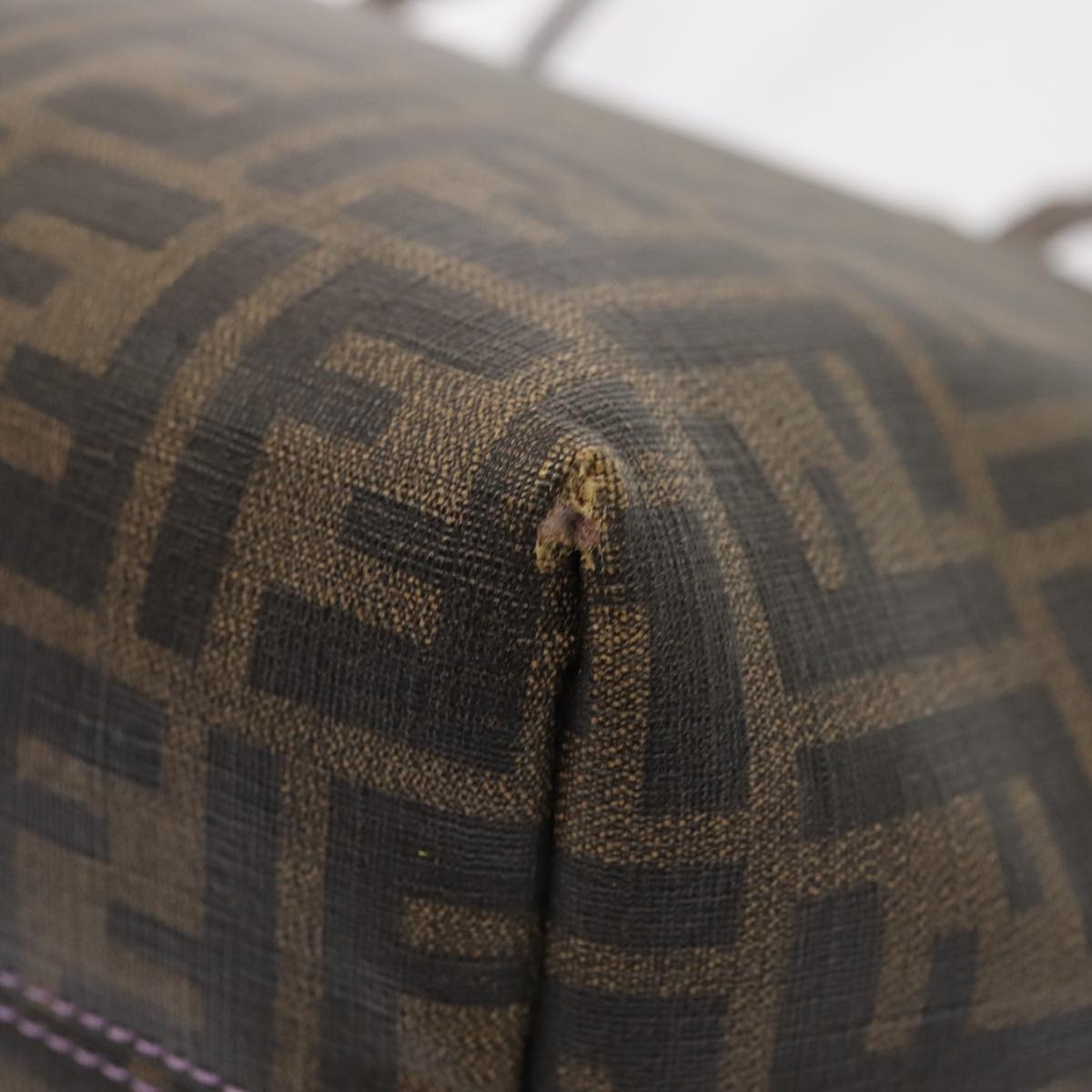 FENDI Zucca Canvas Tote Bag Brown Black88673