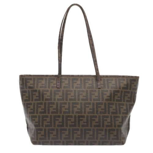 FENDI Zucca Canvas Tote Bag Brown Black88673