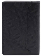 Fendi Men's Shadow Diagonal Leather Card Wallet Black