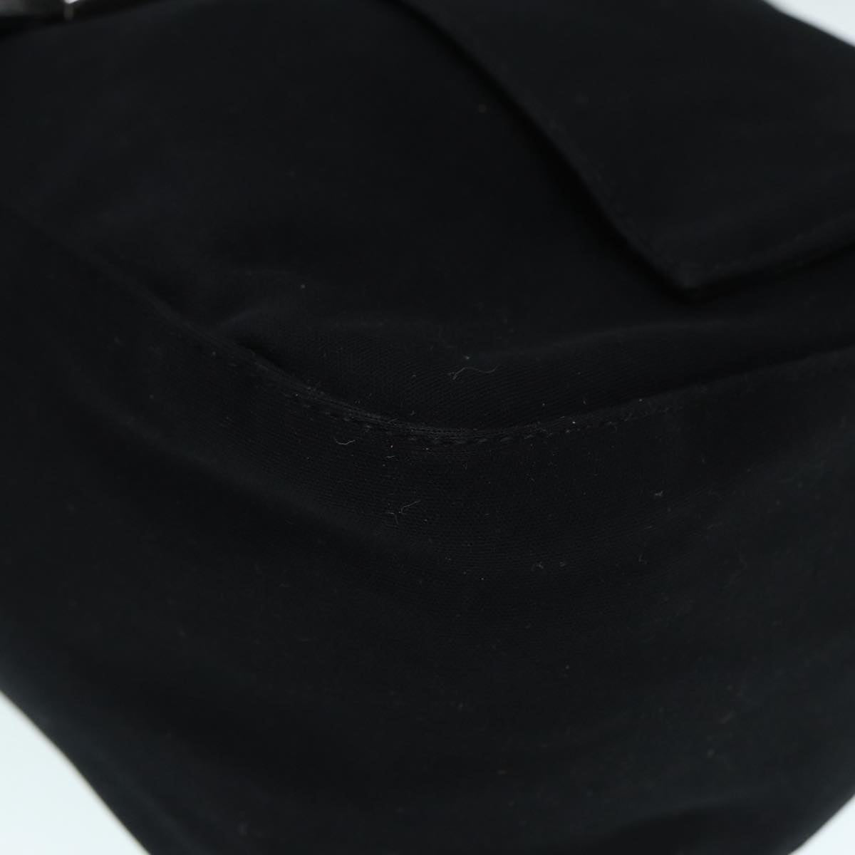 FENDI Mamma Baguette Shoulder Bag Nylon Black Silver88735