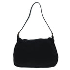 FENDI Mamma Baguette Shoulder Bag Nylon Black Silver88735