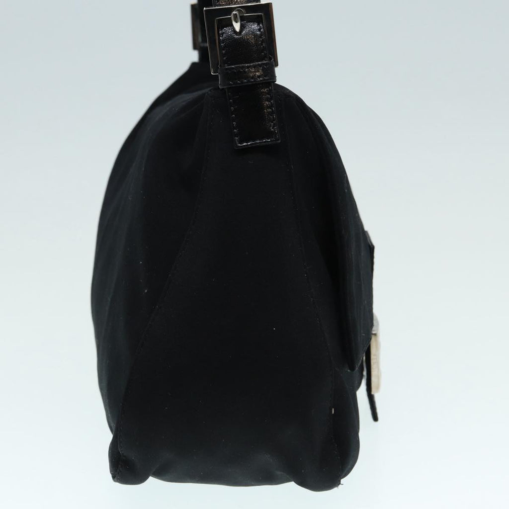 FENDI Mamma Baguette Shoulder Bag Nylon Black Silver88735