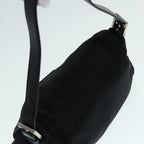 FENDI Mamma Baguette Shoulder Bag Nylon Black Silver88735