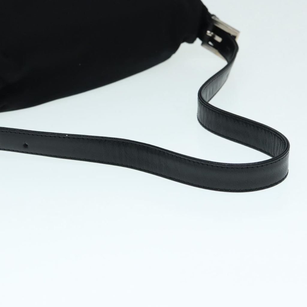 FENDI Mamma Baguette Shoulder Bag Nylon Black Silver88735