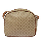 CELINE Macadam Canvas Shoulder Bag Beige Auth 88764