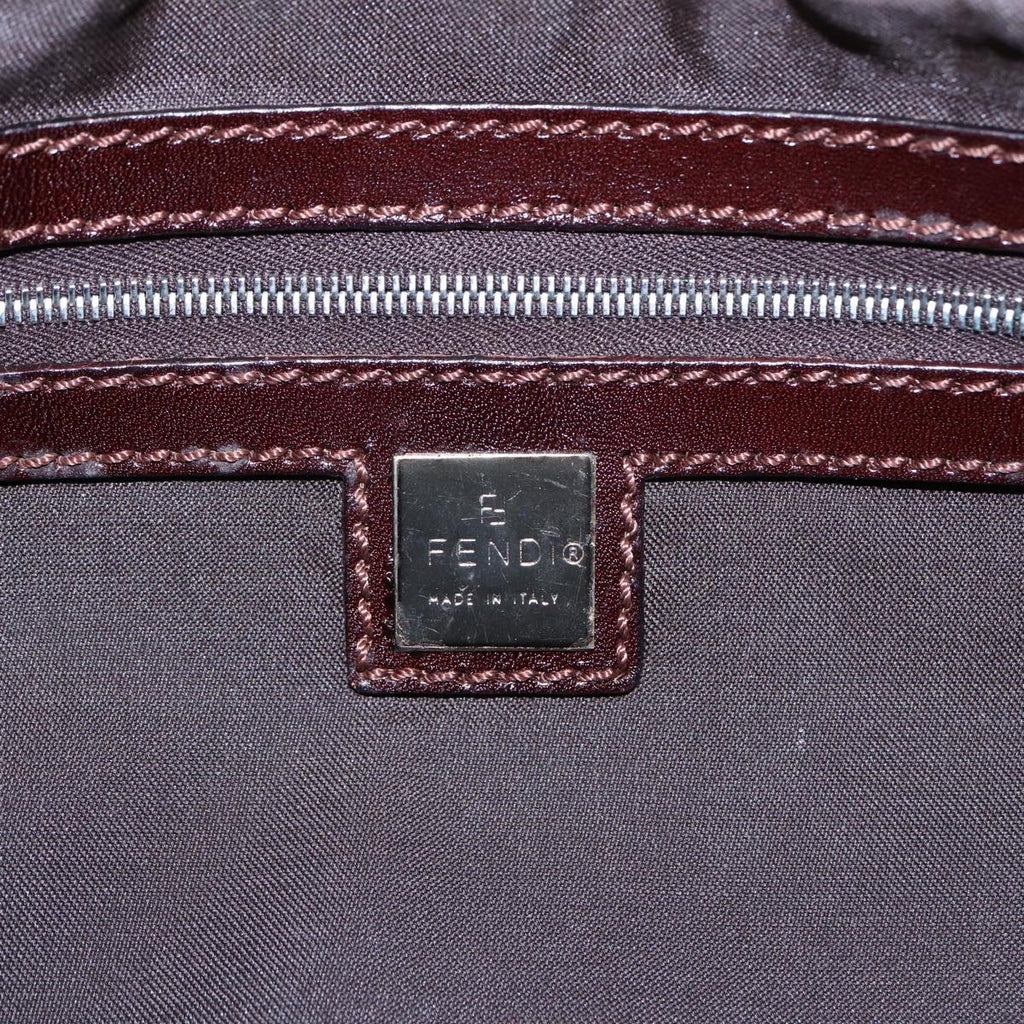FENDI Zucca Canvas Hand Bag Brown Black Silver88785