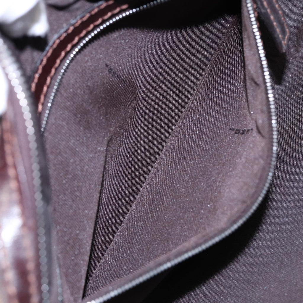 FENDI Zucca Canvas Hand Bag Brown Black Silver88785