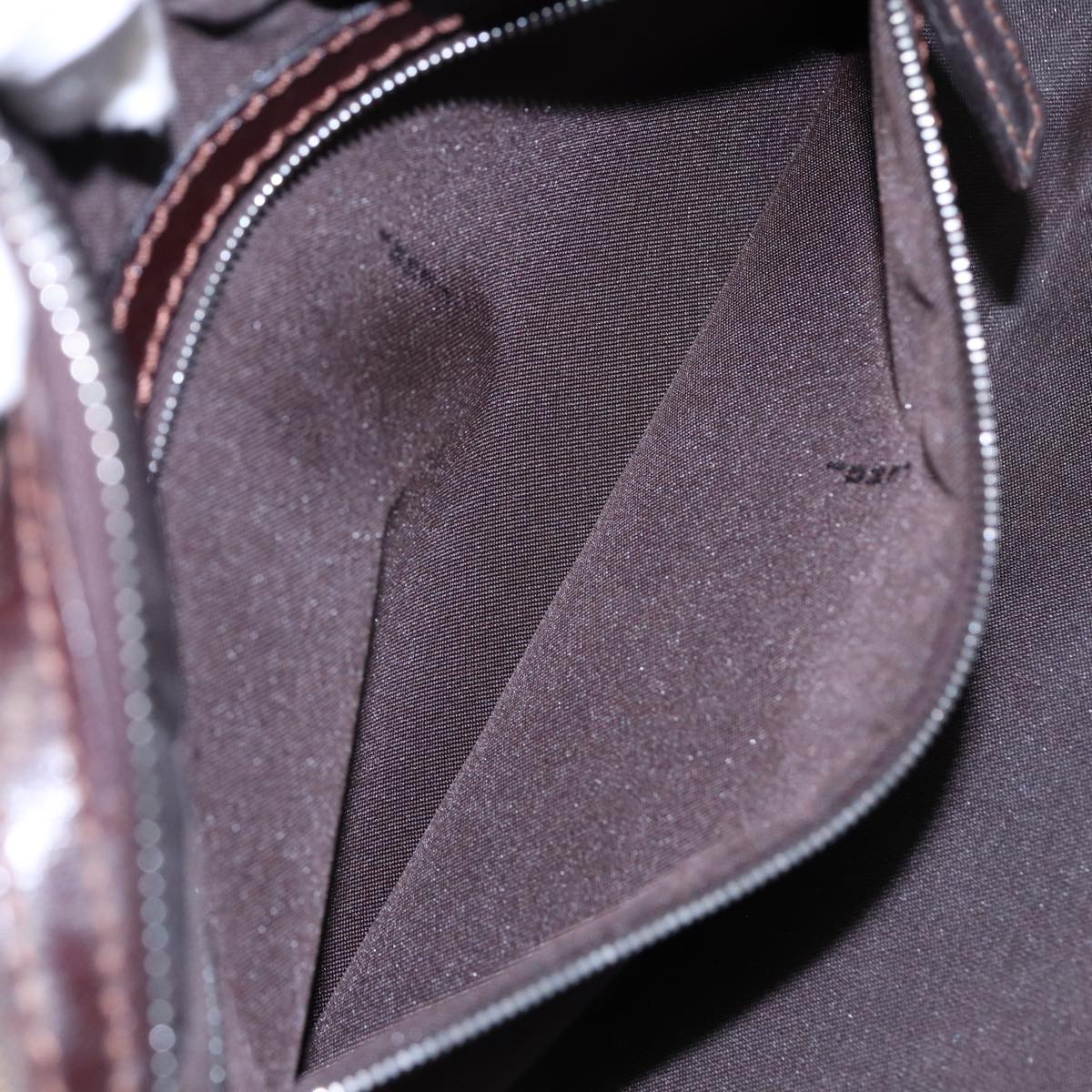 FENDI Zucca Canvas Hand Bag Brown Black Silver88785