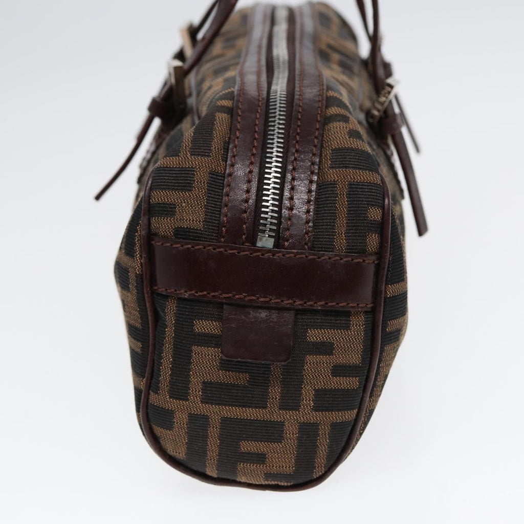FENDI Zucca Canvas Hand Bag Brown Black Silver88785