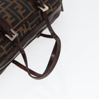 FENDI Zucca Canvas Hand Bag Brown Black Silver88785