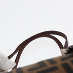 FENDI Zucca Canvas Hand Bag Brown Black Silver88785