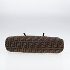 FENDI Zucca Canvas Hand Bag Brown Black Silver88785