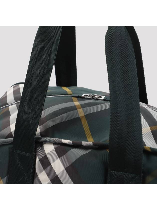 Burberry Shield Check Pattern Large Duffel Bag Green