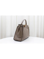 Fendi Etoff Peekaboo medium tote shoulder bag beige 8BN290