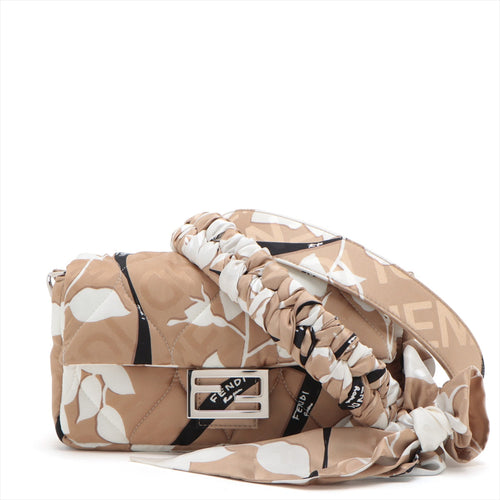 Fendi Mammaket Nylon 2WAY Shoulder Bag Beige 8BR600