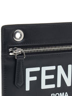 Fendi Peekaboo Pocket Clutch Bag Black
