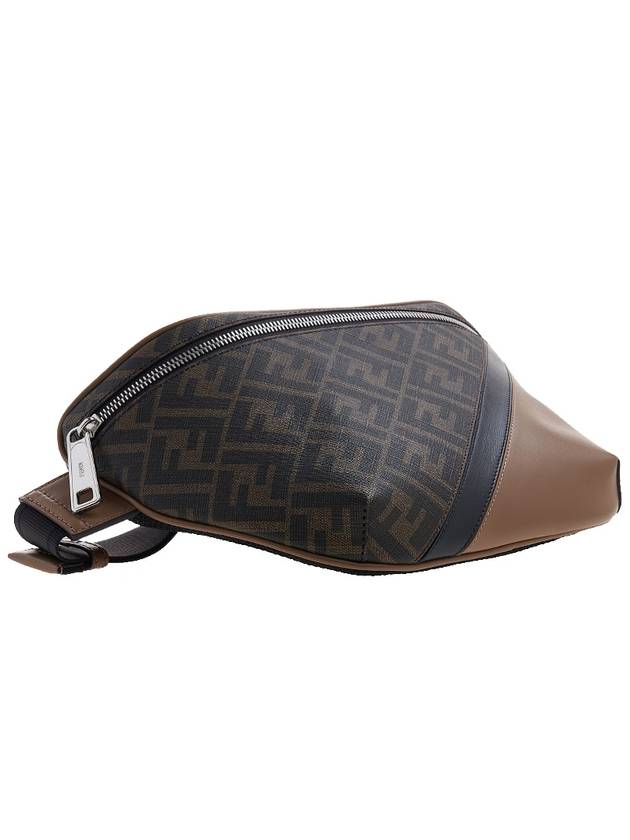 Fendi FF Monogram Logo Leather Belt Bag Brown