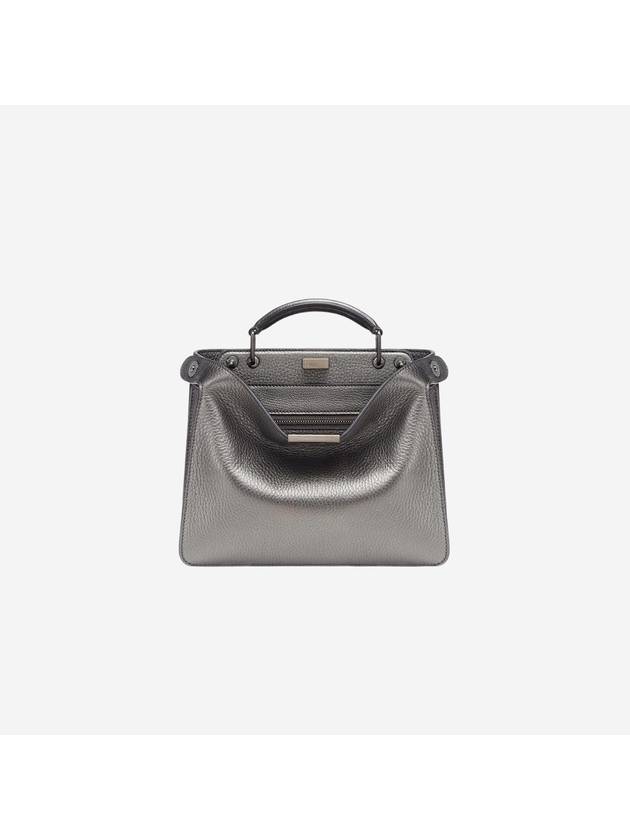 Fendi Peekaboo ISeeU Mini Leather Tote Bag Grey
