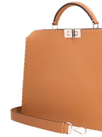 Fendi Peekaboo ISeeU Leather Tote Bag Beige