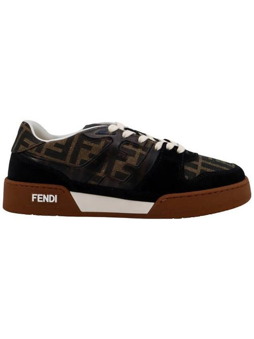 Fendi Match Canvas Low-Top With Black Suede