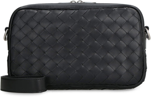 Bottega Veneta Men's Small Intrecciato Camera Bag in Black | 755923V2HL1 Color 8803