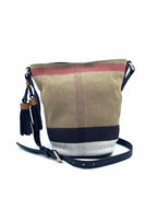 BURBERRY Beige, Black Canvas Nova Check Handbag