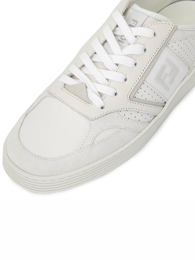 Fendi Step Leather Low Top Sneakers White