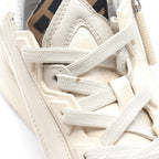 FENDI FLOW Flow Sneakers Leather Canvas Ivory