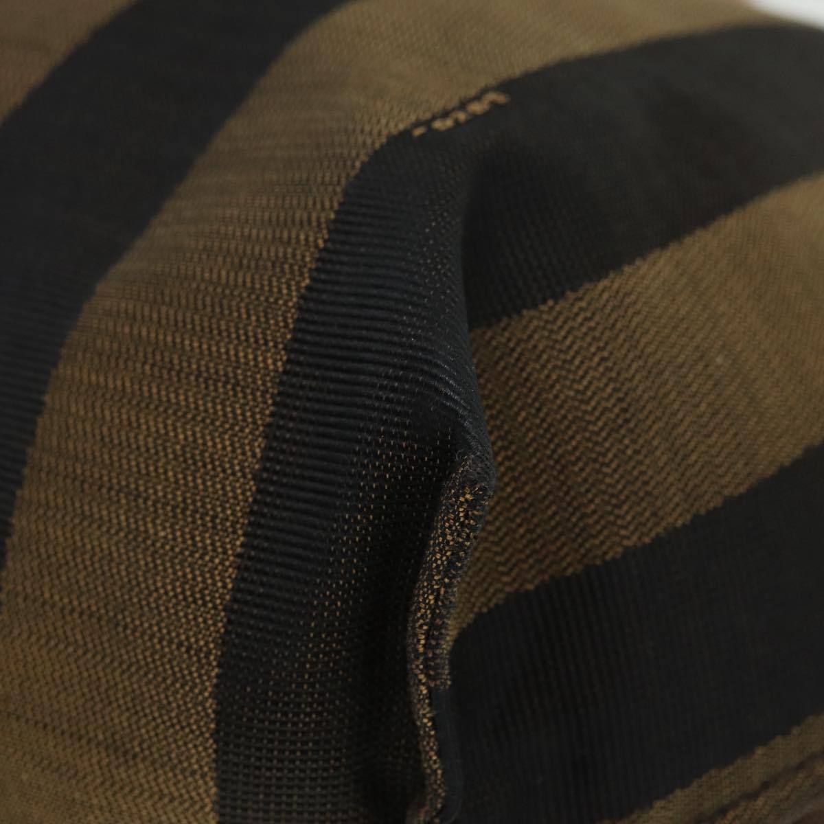 FENDI Pecan Canvas Tote Bag Brown Black gold89144