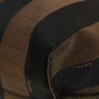 FENDI Pecan Canvas Tote Bag Brown Black gold89144