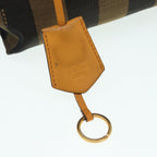 FENDI Pecan Canvas Tote Bag Brown Black gold89144