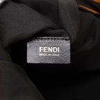 FENDI Pecan Canvas Tote Bag Brown Black gold89144
