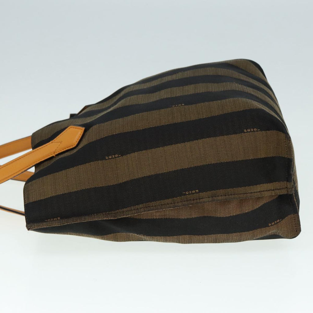 FENDI Pecan Canvas Tote Bag Brown Black gold89144