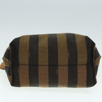 FENDI Pecan Canvas Tote Bag Brown Black gold89144