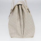 FENDI Zucchino Canvas Mamma Bucket Hand Bag White Silver89238