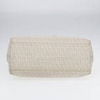 FENDI Zucchino Canvas Mamma Bucket Hand Bag White Silver89238
