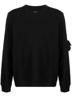 Fendi Baquette Crew Neck Cotton Sweatshirt Black