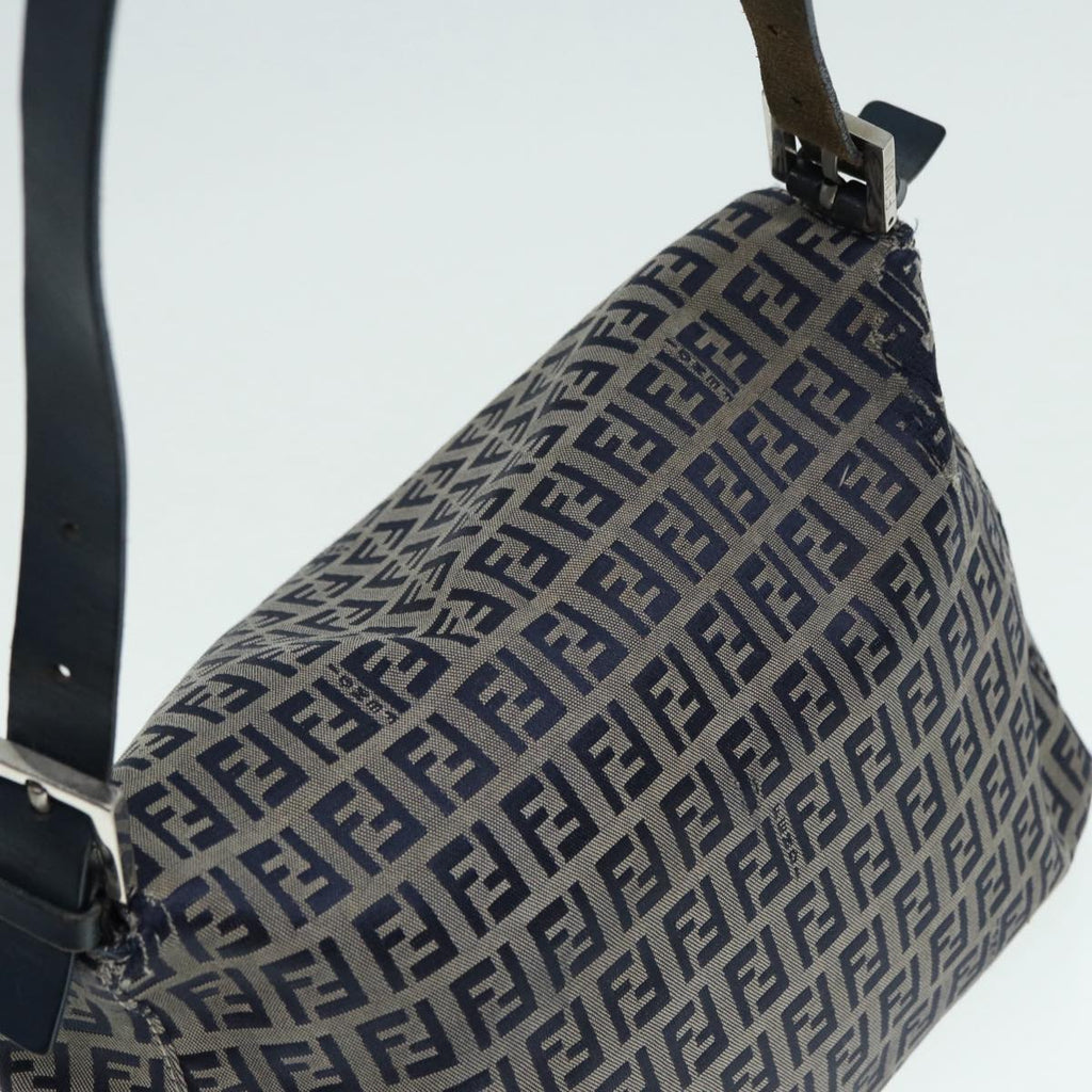 FENDI Zucchino Canvas Mamma bucket Hand Bag Navy89278