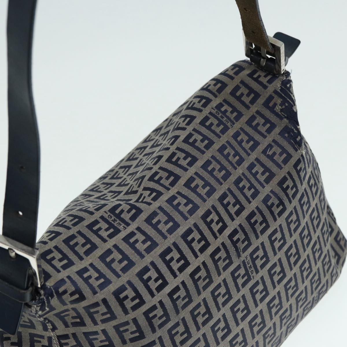 FENDI Zucchino Canvas Mamma bucket Hand Bag Navy89278