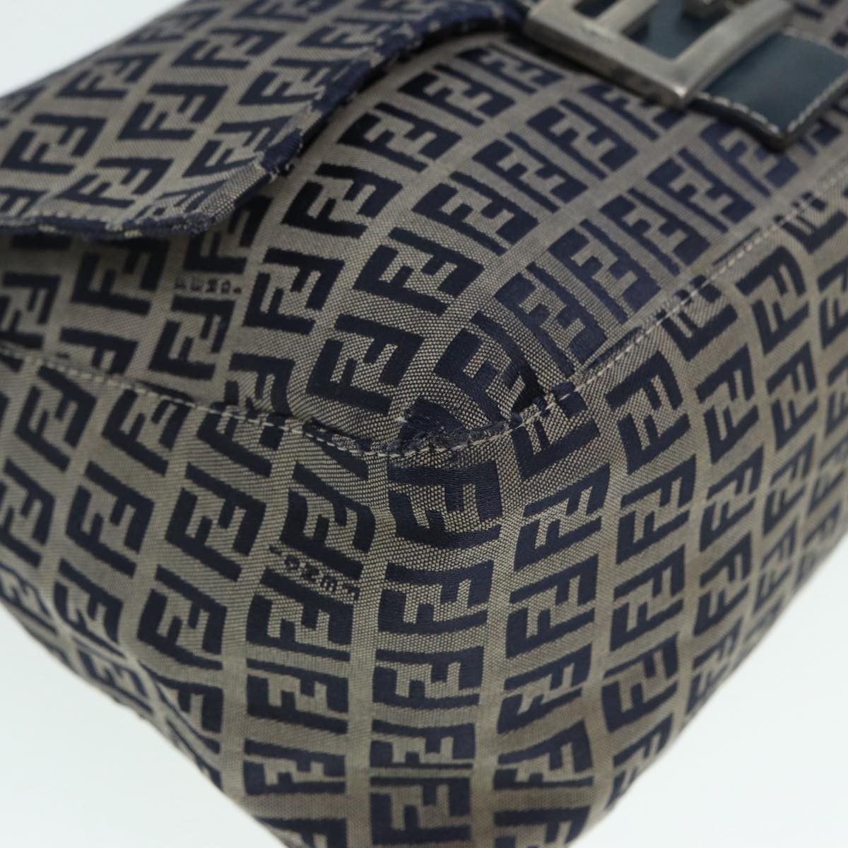 FENDI Zucchino Canvas Mamma bucket Hand Bag Navy89278