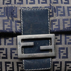 FENDI Zucchino Canvas Mamma bucket Hand Bag Navy89278