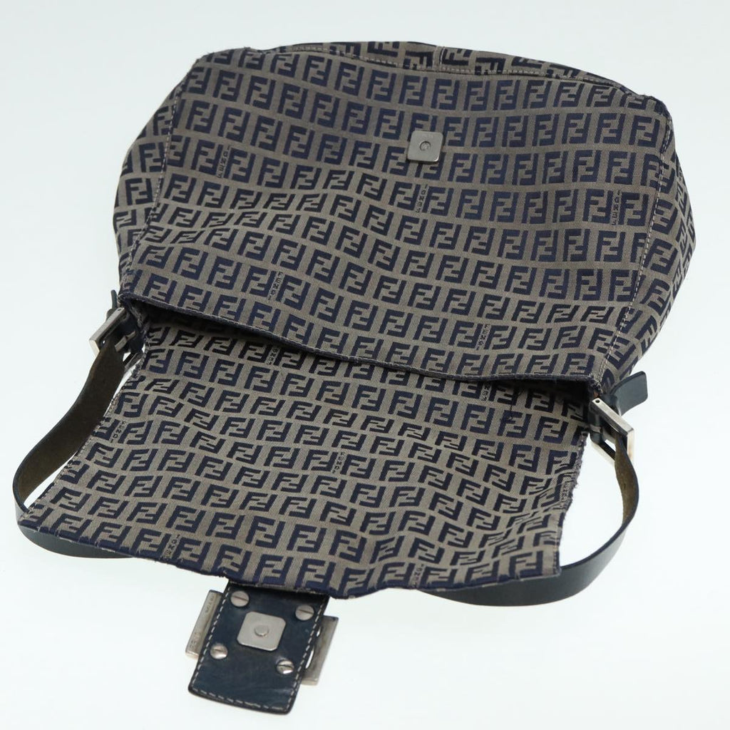 FENDI Zucchino Canvas Mamma bucket Hand Bag Navy89278