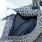 FENDI Zucchino Canvas Mamma bucket Hand Bag Navy89278