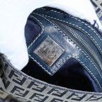 FENDI Zucchino Canvas Mamma bucket Hand Bag Navy89278