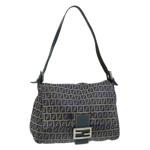 FENDI Zucchino Canvas Mamma bucket Hand Bag Navy89278